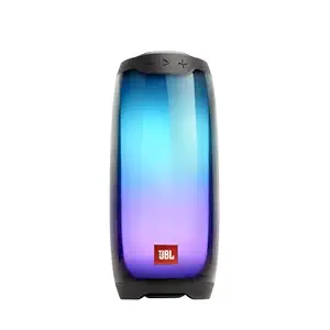 JBL Pulse 4, Wireless Portable Bluetooth Speaker with Customizable Ambient Lightshow, Signature Sound with Bass Radiator, PartyBoost, IPX7 Waterproof & Type C (Without Mic, Black)