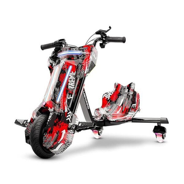 Uboard 3 Wheel Drifter with led Lights and Bluetooth, Front disc Brakes.