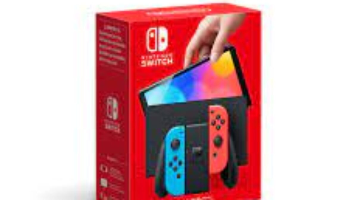 Nintendo Switch OLED model With Neon Red & Neon Blue Joy-Con