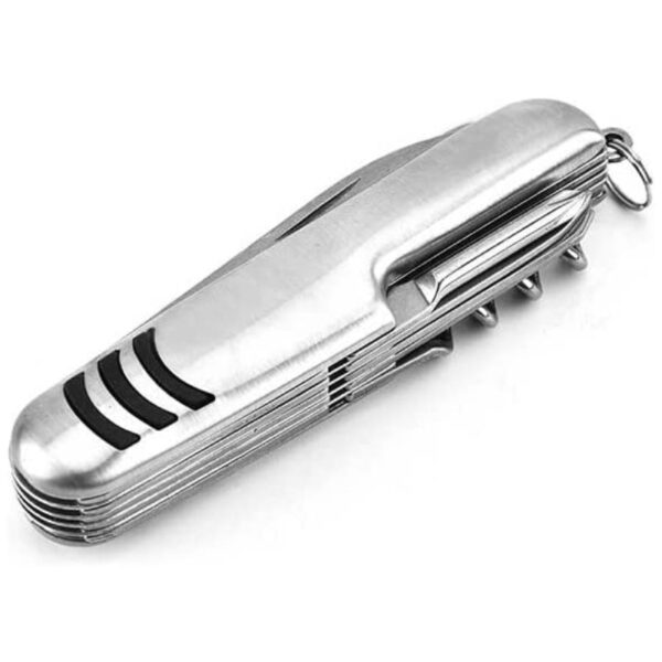 11-in-1 Multi-Functional Stainless Steel Pocket Tool Knife – Silver