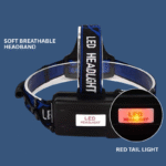 USB Rechargeable LED Headlamp Torch – High Lumen, Zoomable & Waterproof (3 Modes)