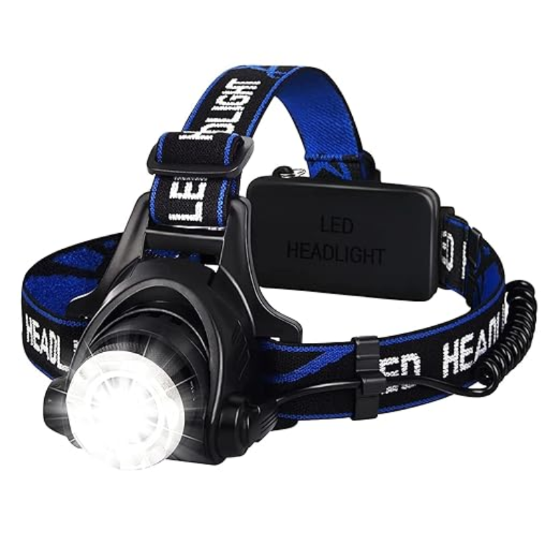 USB Rechargeable LED Headlamp Torch – High Lumen, Zoomable & Waterproof (3 Modes)