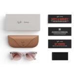 Ray-Ban Meta Skyler Smart Glasses (Shiny Chalky Gray _ Pink Lenses)