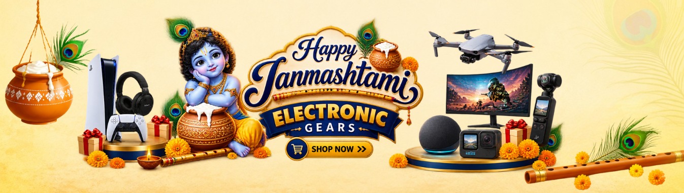 Electronic gear janmastami banner home